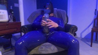 Blue Rubber Pup Playing